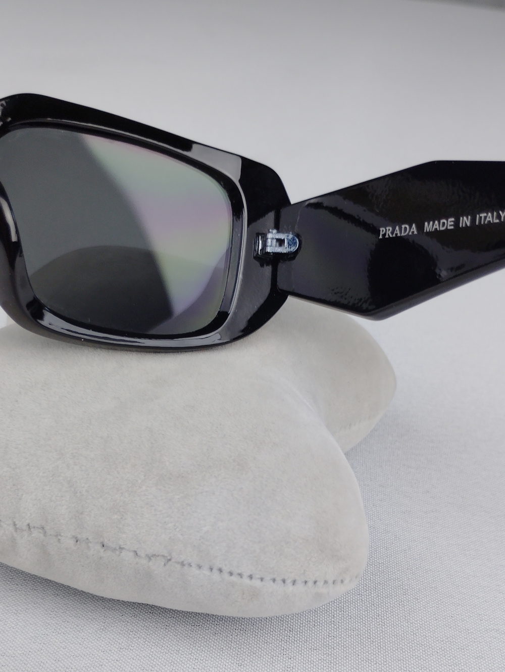 Prada Black Rectangular Women’s Sunglasses - Classic UV Protection - Picture 9 of 15